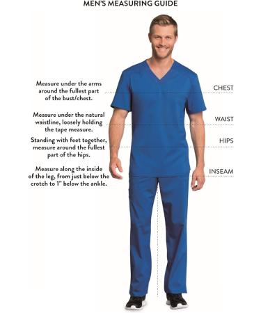 Cherokee iFlex Men's Scrubs Top V-Neck CK661 - Medium Royal Blue - Buy Online on GoSupps.com