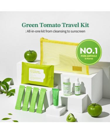 Shop Green Tomato Travel Kit - Cleansing Tissues Pore Cleaner Hydrating Skincare & Sun Protection | Korean Skincare Essentials - Buy Online on GoSupps.com
