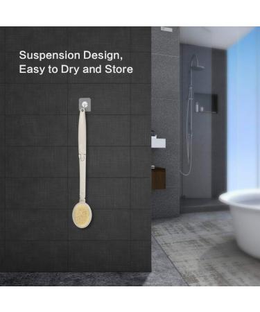 3-in-1 Foldable Bath Body Brush Set with Long Handle, Pumice Stone, Loofah Sponge, and Scrubber - White - Buy Online on GoSupps.com