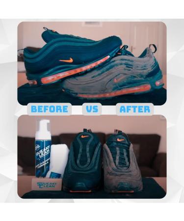 Squeaky Clean Premium Shoe & Trainer Cleaning Kit - 200ml Foam Cleaner for Various Materials - Includes Brush & Cloth - 3 Kits - Buy Online on GoSupps.com