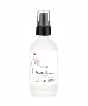 Anti Age Organic Face Serum Facial Moisturizer Rosewater & Glycerin - Retinol - Vitamin C - Niacinamide - Coenzyme Q10 - Hyaluronic Acid is Hydrating and Regenerates Skin. 2 FL OZ Glass Bottle W/Pump
