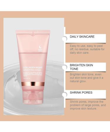 Collagen Night Wrapping Mask Collagen Overnight Wrapping Peel Off Facial Mask Korean Skin Care Collagen Night Wrapping Mask Elasticity & Hydration Ydrolyzed Collagen For Glowing Skin (1PC) - Buy Online on GoSupps.com