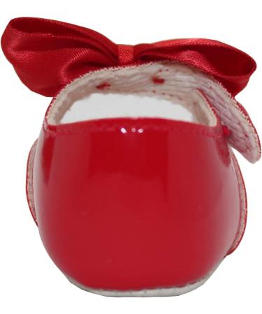 British-Made Baby Girls Red Pram Shoes with Bow Detail | Soft Sole | Size 3 UK Child - Buy Online on GoSupps.com