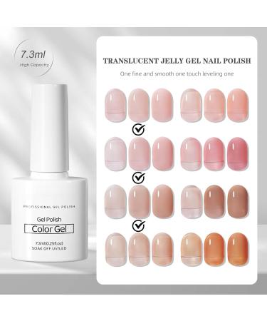 Gel Nail Polish Set Translucent Gel Nail Varnish Spring Pink Nail Polish Kit Sheer Nude Pink & Jelly Pink French Manicure Gel Nail Polish Soak-Off UV/LED 3 Color Nail Gel Gift - Buy Online on GoSupps.com