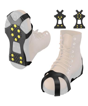 Rseuphiee Anti Rutsch Shoe Spikes with 10 thickened stainless steel teeth silicone rutsc spikes for shoes winter Gr del Bergschuhe crampons crazy shoe claws for hiking snow outdoor