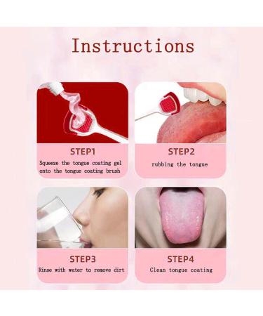 Probiotic Tongue Cleaning Gel Set & Brush - Oral Hygiene Brush & Tongue Scraper - Peach Flavor 2 Pack - Buy Online on GoSupps.com