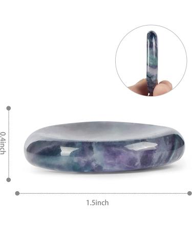 Rainbow Fluorite Crystal Chakra Thumb Worry Stone - Reiki Healing Pocket Palm Stone for Anxiety Relief and Meditation Therapy - Buy Online on GoSupps.com