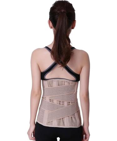 Breathable Back Bandage for Lumbar Support - Double-Banded Compression Straps & Support Bar | Pain Relief for Men & Women (Size L) - Buy Online on GoSupps.com