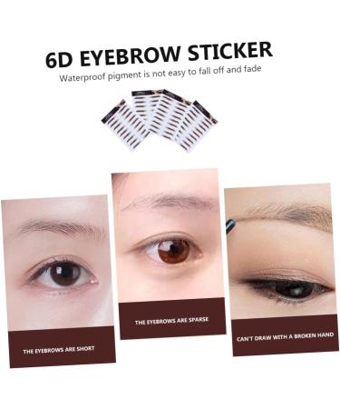 Angoily 4pcs Eyebrow Stickers Waterproof Makeup False Eyebrows for Women 6d Hair-like Eyebrows Stickers 4d 21x15cm Brown - Buy Online on GoSupps.com