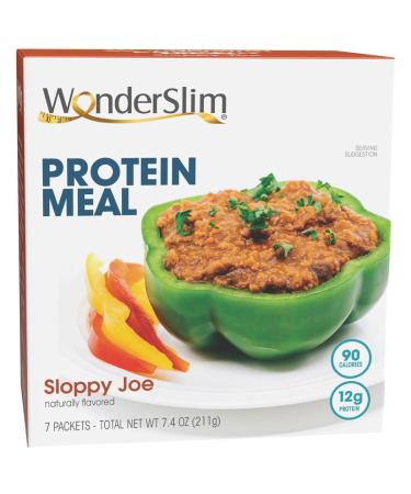 WonderSlim Protein Meal Sloppy Joe Mix - 9g Net Carbs 90 Calories 0.5g Fat 12g Protein (7ct) - Buy Online on GoSupps.com