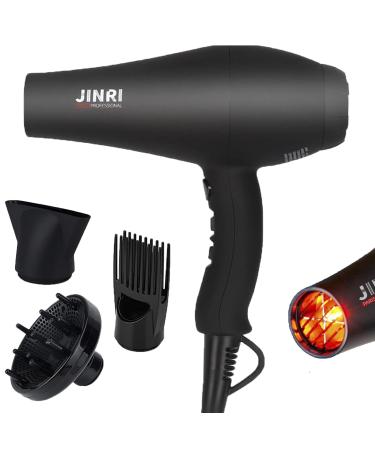 Infrared Hair Dryer Professional Salon Negative Ionic Blow Dryers for Fast Drying Pro Ion Quiet Hairdryer with Diffuser & Concentrator & Comb