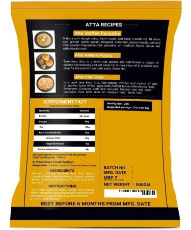 DX Atta (1g net carbs per roti) Extremely low carb flour 500g - Buy Online on GoSupps.com