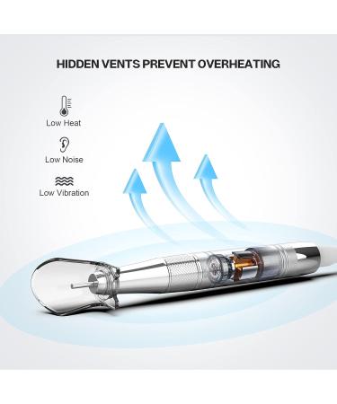 Belle Electric Nail Drill 35000 RPM Professional Portable Efile Machine for Acrylic Gel Nails | Manicure Pedicure Kit with 6 Bits & Sanding Bands - Silver - Buy Online on GoSupps.com