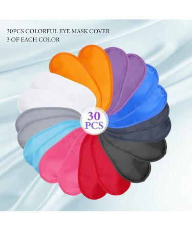 30-Piece Multi-Colored Sleep Masks | Comfortable Eye Covers with Nose Pads & Elastic Belts for Travel - 10 Vibrant Colors for Men & Women - Buy Online on GoSupps.com