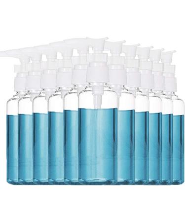 Kaneorooir 12 Pack 3.4Oz/100Ml Transparent Travel Bottles Pump Bottle Lotion Dispenser Bottle for Water Massage Oil Shampoo - Buy Online on GoSupps.com