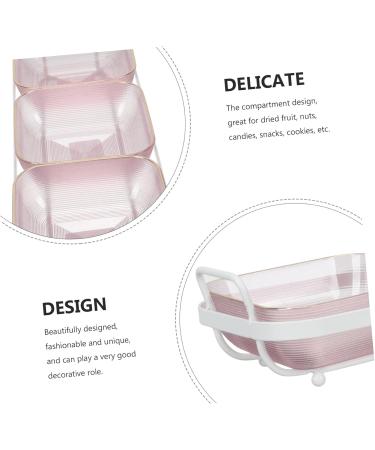 DEARMAMY Plates 1 Set Dried Fruit Storage Box Dipping Sauce Bowl Section Make Tea Serving Tray 37.5x12.4cm Dark Red - Buy Online on GoSupps.com