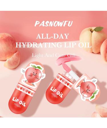 PASNOWFU 3Pcs Hydrating Lip Oil Set | Color Change Lip Gloss | Moisturizing Tinted Lip Oil | Long Lasting Lip Tint Stain for Dry Lips | Lip Care Gift for Women Girls - Peach - Buy Online on GoSupps.com