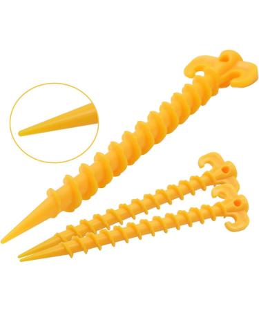 Heavy Duty 20cm Camping Tent Stakes - 8 Pack Yellow Canopy Stakes - Buy Online on GoSupps.com