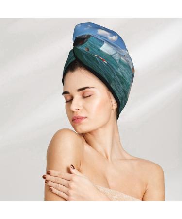 Hair Towel Wrap - Quick Drying Towel Turban with Button | Two Brave Cats Design - Buy Online on GoSupps.com