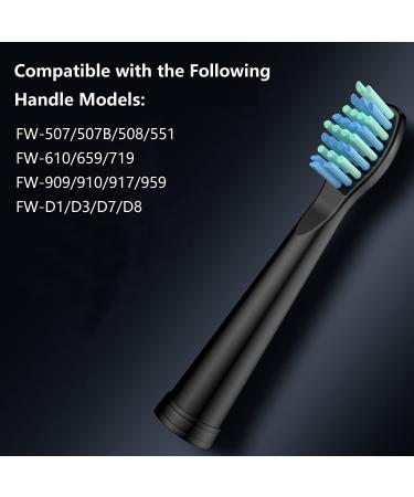 Fairywill Electric Toothbrush Heads - Compatible Replacement Brush Heads for FW Series - Black, 10 Count - Buy Online on GoSupps.com