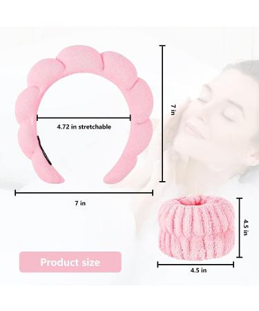 BIBYKIVN Sponge Spa Headband for Women - Pink | Face Washing, Makeup, Skincare, Shower, Hair Accessories - Buy Online on GoSupps.com