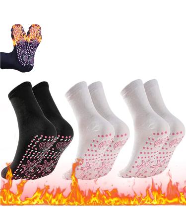 3 pairs of self-heating socks Tourmaline socks nano thermotherapeutic sock up to two years of useful life for feet of size 36-45