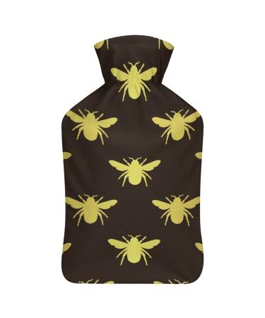 Hot Water Bottle With Lid Bee Silhouette Rubber Hot Water Bag For Pain Relief Cramps Foot Warmer Hot And Cold Therapy