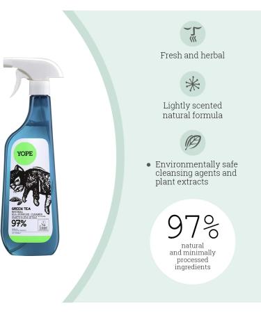 Yope All Purpose Cleaner Spray Detergent Prevents Dust Anti- static Properties Green Tea Scent 750 milliliters - Buy Online on GoSupps.com