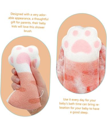 FRCOLOR cat paw bath wipe back brush body scrub brush body brush for dry brushing natural loofah on a stick baby sponge shower scrubbers skin Polyurethane Artifact for bathing toddler 12.5x7.5cm - Buy Online on GoSupps.com