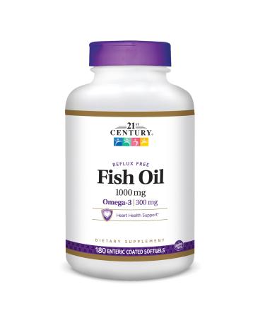 21st Century Fish Oil Reflux Free 1000 mg 180 Enteric Coated Softgels - Buy Online on GoSupps.com