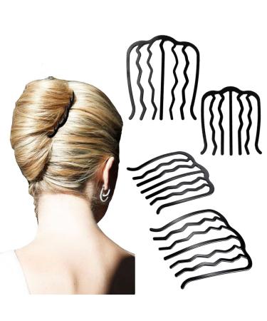 4 Pcs Hair Fork Clip Metal Hair Side Combs Bun Updo Hair Sticks French Twist Hair Tool Bun Hair Pins Clips Grips for Women Girls