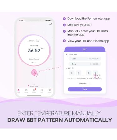 Femometer Digital Basal Body Temperature Thermometer for Fertility Tracking - Purple - Buy Online on GoSupps.com