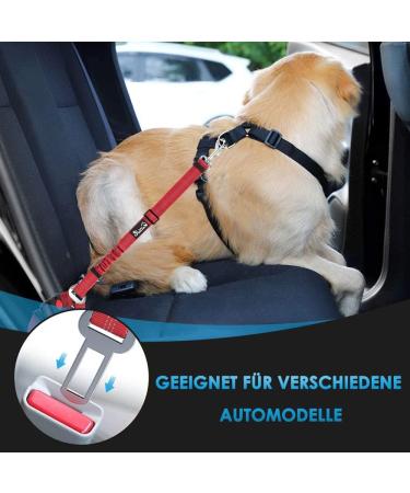 Buy Slowton 2-in-1 Dog Car Belt with Universal Buckle & Adjustable Reflective Rubber Band - Headrest Retention Clasp for Safe Pet Travel | D.ROT 2PCS - Buy Online on GoSupps.com