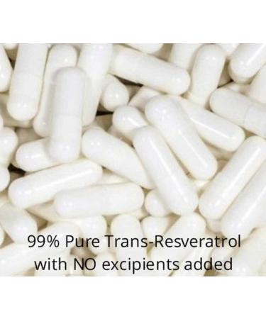 Mega Resveratrol 99% Pure Pharmaceutical Grade Trans-Resveratrol 120 Capsules - 250mg | Certified Purity, No Toxic Inactive Ingredients - Buy Online on GoSupps.com