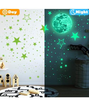 Glow in The Dark Stars 433Pcs Wall Stickers - Green Glow Stars Decals for Nursery, Bedroom, Living Room Decor - Buy Online on GoSupps.com