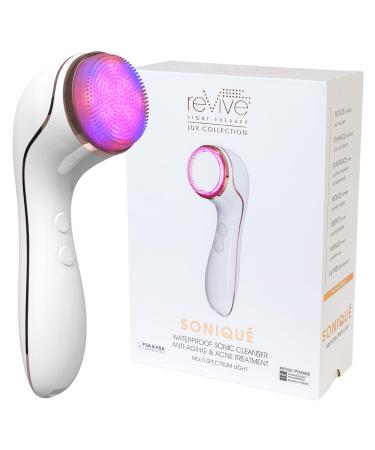 LED Technologies Lux Collection Soniqu Sonic Facial Cleansing Brush with Red & Blue Light Therapy Reduces Appearance of Acne & Wrinkles