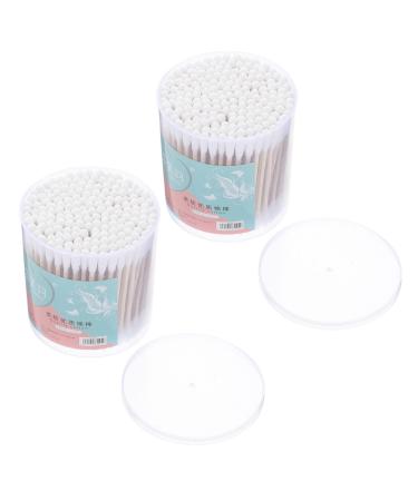 EXCEART 2 Boxes 400pcs Baby Cotton Swab Cleaning Cotton Swabs Cotton Swabs for Ears Cotton Swabs Sticks Ear Plugs for Kids Kid Earbuds Wood Stick Cotton Swabs Kapok Swab White Child Pointy