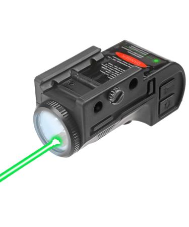 Lasercross CL105 New Magnetic Charging Internal Green Laser Sight & Flashlight Laser Combo with Rechargeable Battery Inside,Used for Most of Handguns and Rifles Built with 20mm Picatinny Rails