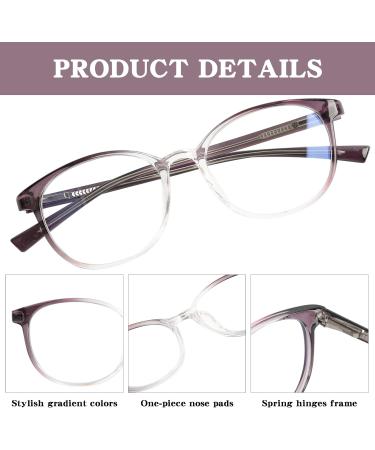 Yukang Blue Light Filter Glasses for Women - TR90 Lightweight Computer & Gaming Goggles - Superior Color Loyalty Transparent/Purple - No Container - Buy Online on GoSupps.com