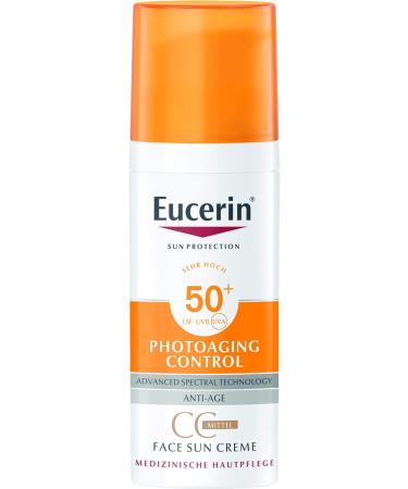 Eucerin Photoaging Control Face Sun CC Cream SPF 50+ | Tinted Medium | 50 ml - Buy Internationally - Buy Online on GoSupps.com