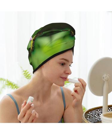 Spring Floral Butterfly Coral Velvet Dry Hair Cap Unisex Towel Wrap for Bathroom Pool Party & Beach Perfect Water Absorbent Hair Accessory - Buy Online on GoSupps.com