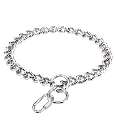 SIVEIS Metal Choke Chains for Dogs Training Stainless Steel Dog Choke Chains Adjustable Silver Chains Collar with Buckle Dog Walking Choke Chain Collars for Small Medium Pet Dogs - 3mm 40cm S (Pack of 1)