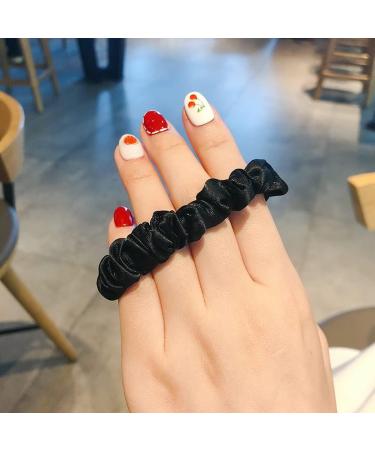 12pcs Satin Silk Hair Scrunchies Set - Elastic Hair Bands for Women & Girls in Black - Buy Online on GoSupps.com