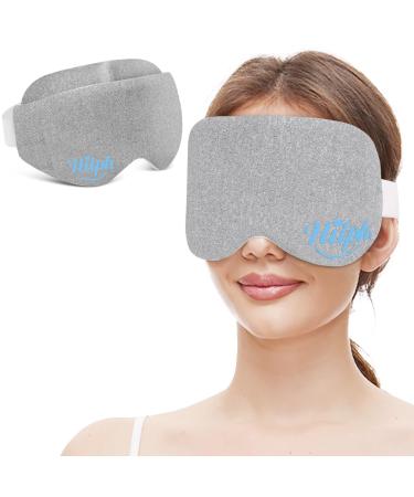 Hilph Heated Eye Mask for Dry Eyes Microwave Activated Warm Eye Compress for Dry Eyes Blepharitis & Stye Eye Treatment Microwave Eye Mask Moist for Puffy Eyes Dark Circles - Grey