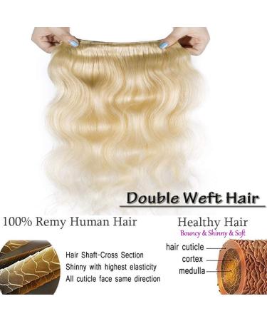 10A Grade Brazilian Virgin Body Wave Blonde Hair Bundles 20 22 24 Inch | 100% Unprocessed 613 Human Hair Bundles - Buy Online on GoSupps.com
