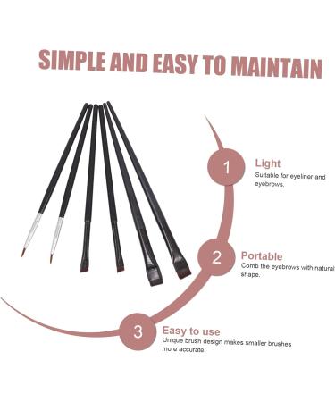 Mikinona 6pcs Eyeliner Makeup Brush Makeup Cream Brush Eye Makeup Brush Eye Tool Brush Rayon Wooden Handle - Buy Online on GoSupps.com