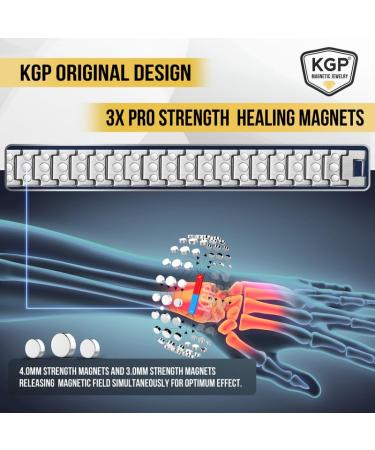 Buy KGP® Magnetic Stainless Steel Bracelet for Men - Adjustable Energy Jewelry with Strength Magnets & Sizing Tool - Buy Online on GoSupps.com