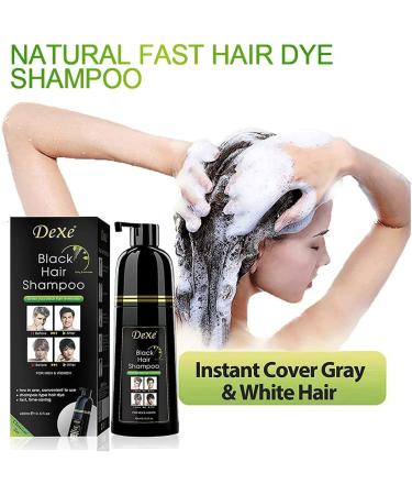 Instant Black Hair Shampoo Hair Dye Shampoo for Men and Women - Lasts 30 Days 3 in 1 (Black Bottle) - Buy Online on GoSupps.com