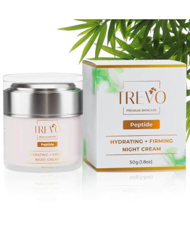 Trevo Peptide Hydrating + Firming Night Cream - Advanced Anti Aging Face Cream - Hydrating Face Moisturizer - Peptides Retinol & Vitamin B3 - Reduce Fine Lines Anti Inflammation - 50g/1.8oz