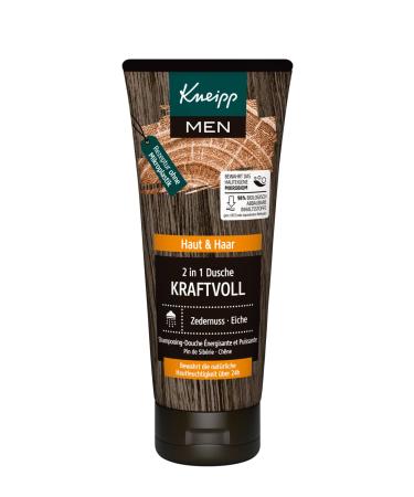 Kneipp men 2 in 1 shower powerful invigorating shower gel for skin and hair harmonious fragrance with warm and woody notes cedar oil and oak extract 200ml - Buy Online on GoSupps.com
